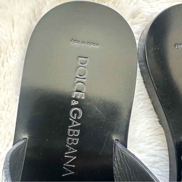 Dolce&Gabbana men croco print leather slides size 8 US Authentic - Picture 2 of 8